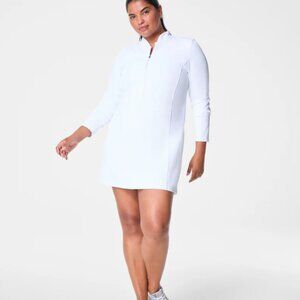 Spanx Shape Get Moving Rib Long Sleeve Zip Front Dress XL NWT